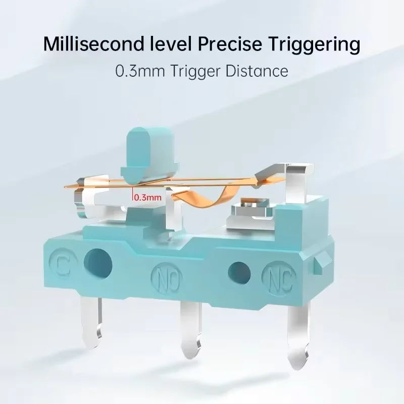 1Pcs Kailh New Style GM8.0 Micro Switch 90 Million Lifespan Gaming Mouse 3Pin Transparent shell Blue Dot