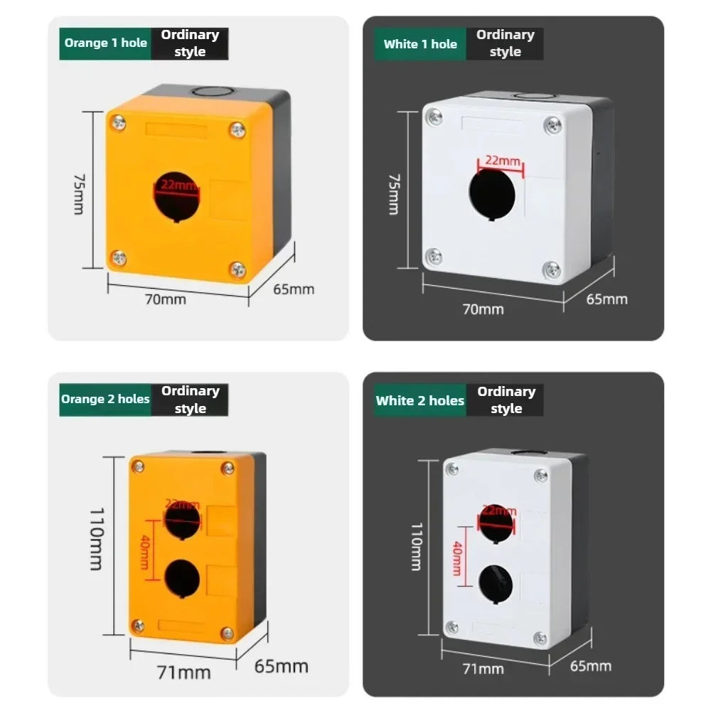 1/2/3/4/5 Hole Button Switch Control Box Button Emergency Stop Dustproof Waterproof IP65 Button Thickened Yellow Gray