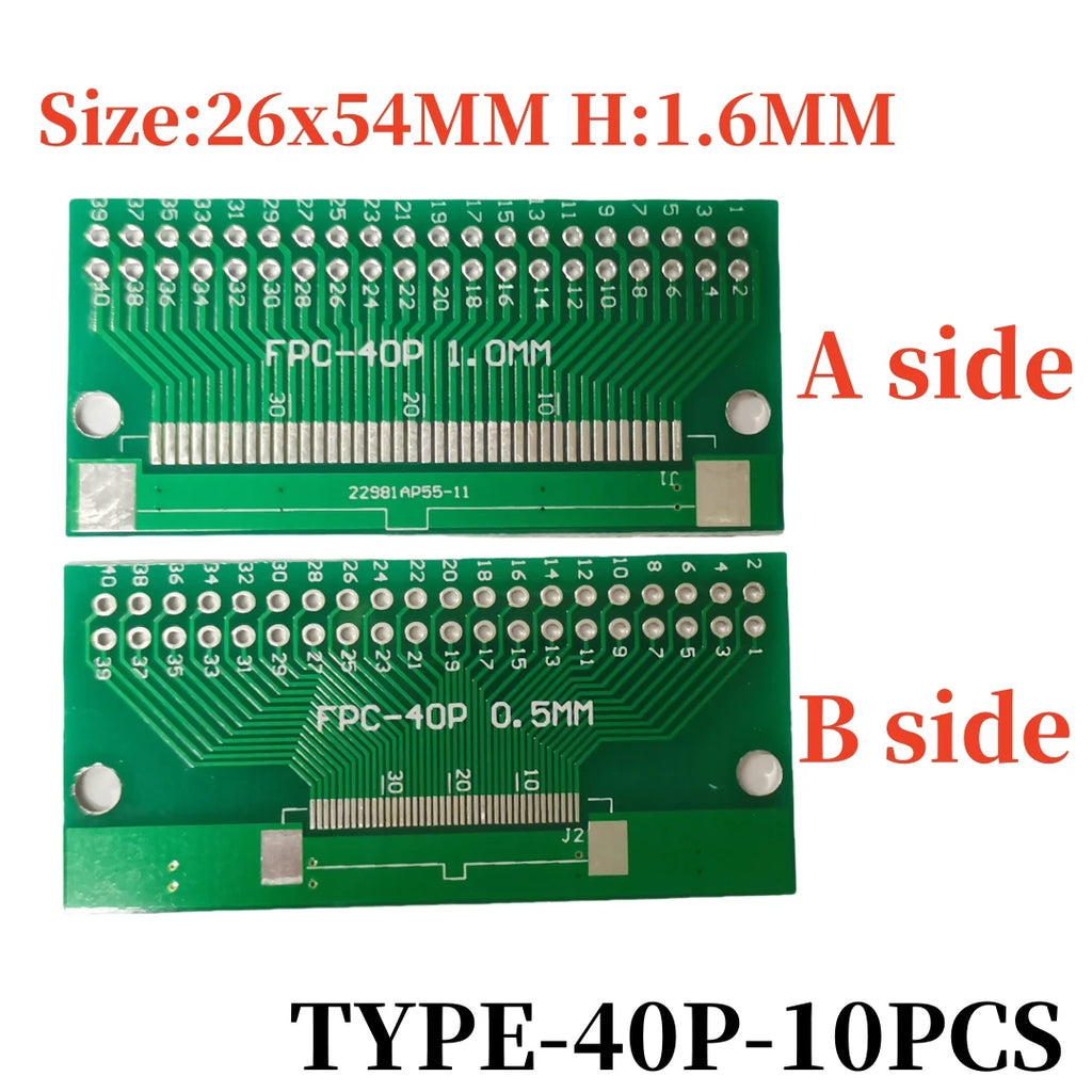 10PCS FFC/FPC Adapter Plate 0.5 to 2.54MM 4P/6P/8P/10P/12P/14P/15P/16P/20P/24P/26P/30P/32P/34P/36P/40P/45P/50P/52P/60P/80P/96P