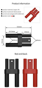 QSS 4mm Fully Enclosed Stackable Banana Plug Short-Circuit 19mm Spacing Electronic Component for Electronics