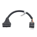 20Pin 19Pin USB 3.0 to 9Pin USB 2.0 Male and Female Motherboard Cable Adapter Cable 480Mbps Data Speed Computer Cable Connector