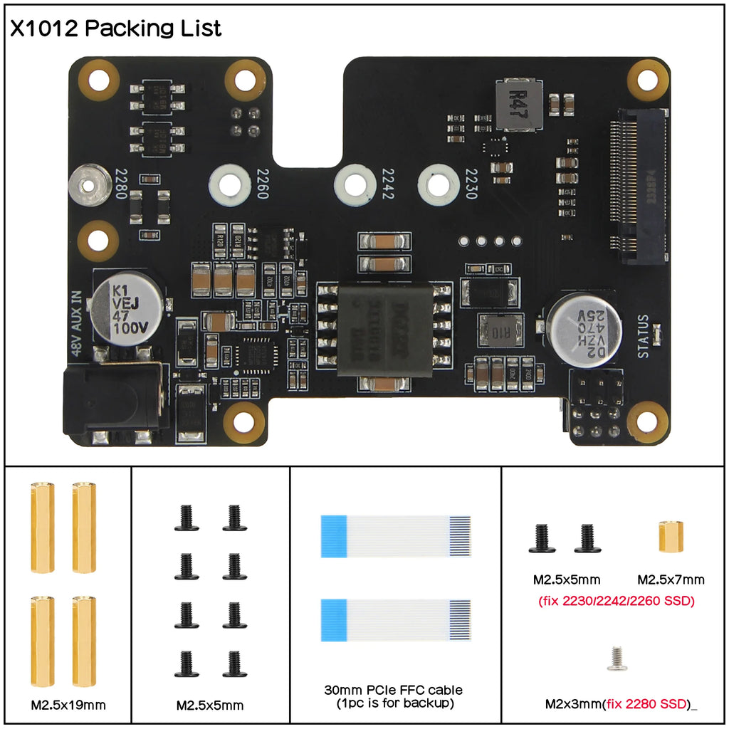 Geekworm X1012 POE NVME Shield | POE HAT for Raspberry Pi 5