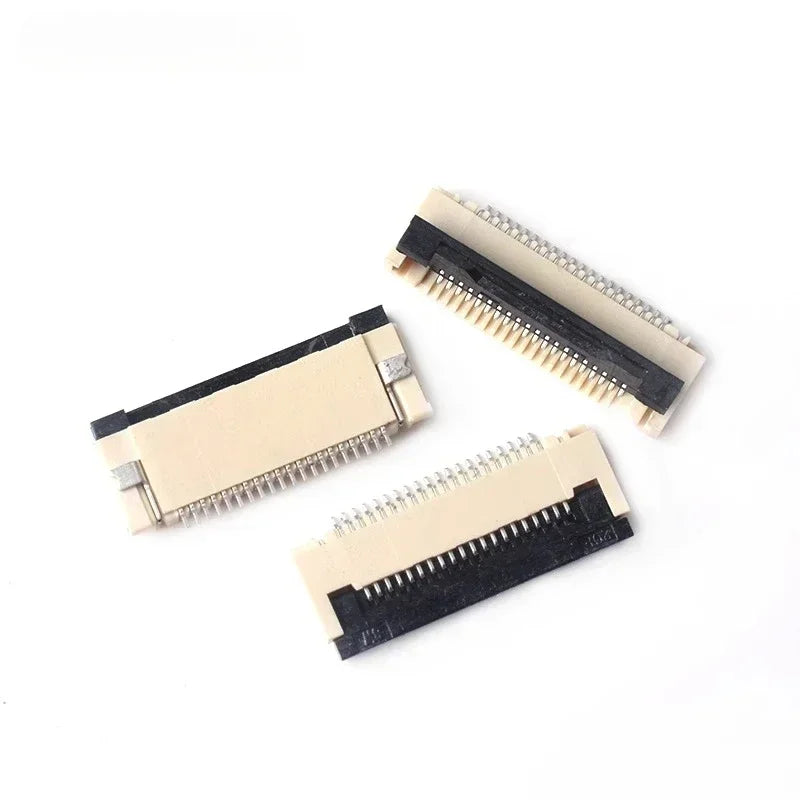 10Pcs FPC FFC Connector Socket Pitch 0.5mm Back Flip Front Insert Horiztontal Socket 4/6/8/10/12/14/16/18/20/30/32/40/50/60 Pin
