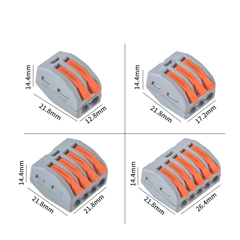 10/20Pcs Quick Push in Lever Wire Connector Splicing Compact Terminal 2 3 4 5 Ports Fast and Stable Connection Easy Installation