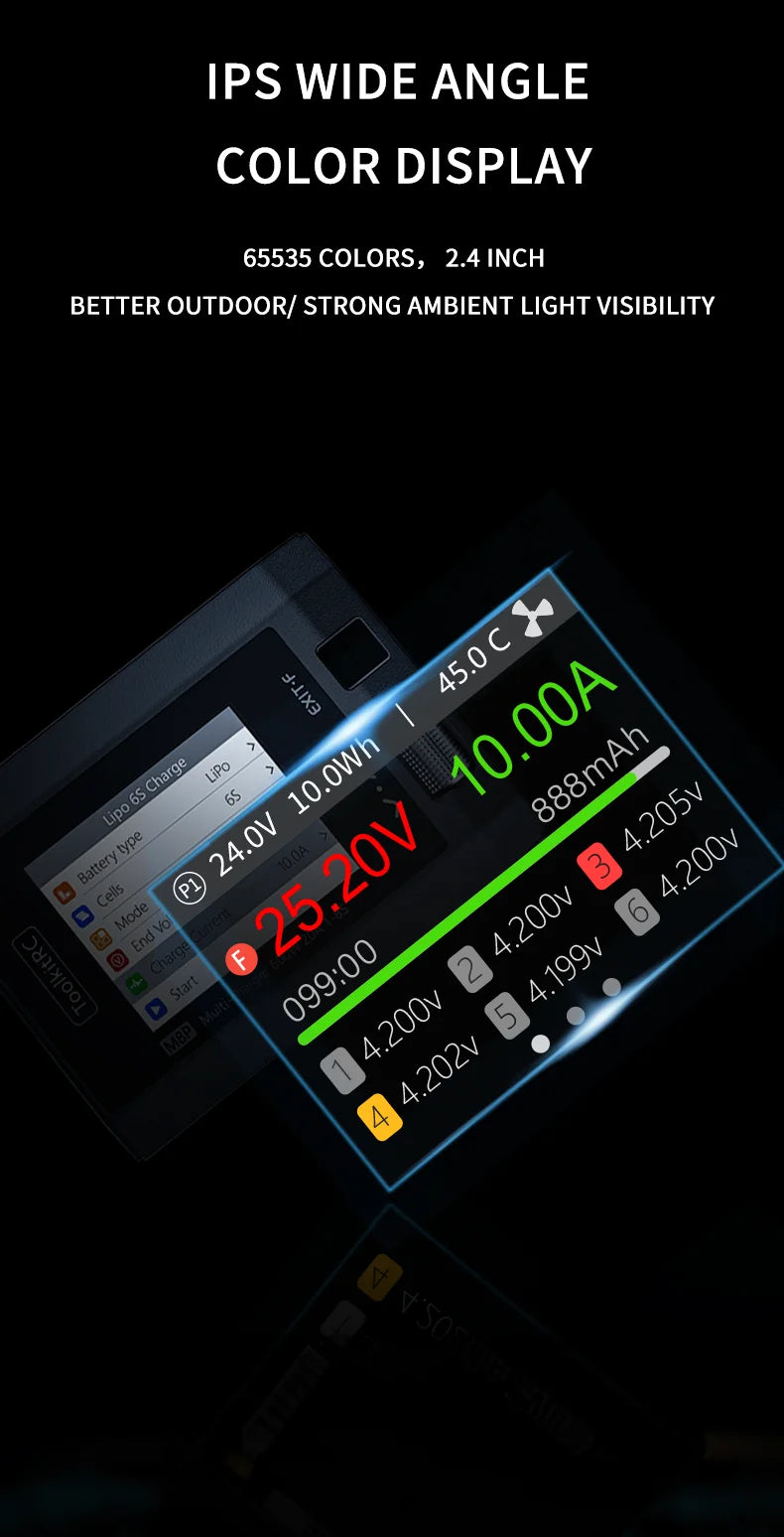 ToolkitRC M8P 1-8S Balance Charger 600W 20A DC Discharger for 1-8S Lipo Battery Charger
