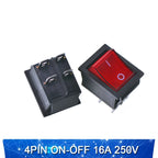 KCD4 Rocker switch ship type switch rocker power button 4/6PIN red light green light 31x25mm16A/30A 250v ON-OFF/ON-OFF-ON