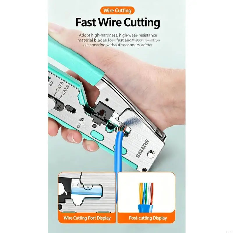 RJ45 RJ11 Cable Crimping Pliers 8P 6P Wire Cutter and Cover Remover with Grip Handle for Home Wiring Repair Use F19E