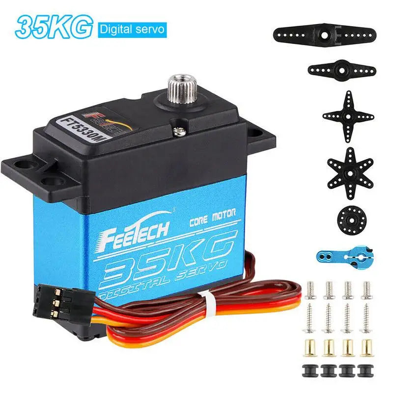 Feetech FT5330M 35KG Digital Servo RC Steel Gear 180 Degree 25T Metal Arm 7.4V Robot RC Servo Motor for RC Drift Car Helicopter