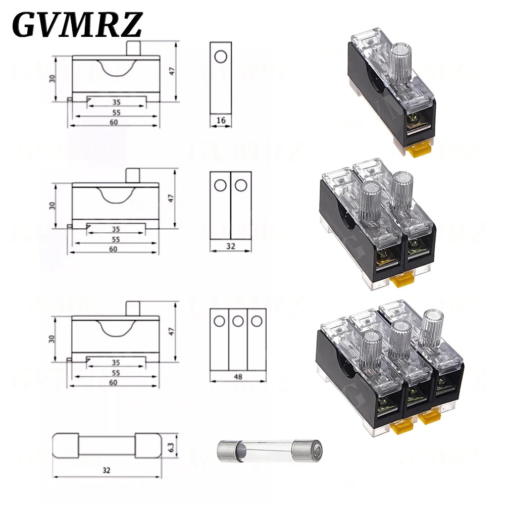 6X30mm 220V Glass Fuse Holder FS-101 FS102 FS103 Din Rail Mount Single Pole 6*30 Fuse Casing