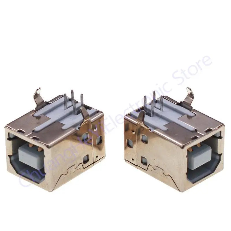 10Pcs Square USB socket usb B Type Female 90 degree PCB welding parent Connector For Printer Data