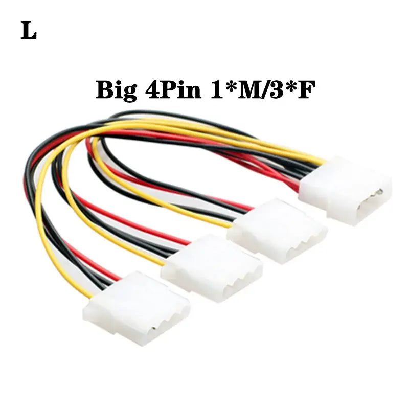 20cm Power 6Pin 8Pin 4Pin 15Pin SATA Male to 4Pin IDE Molex Female 15Pin SATA Female Power Cable Computer Cable 6Pin To 8Pin