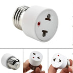 1pc E27 to EU US Converter Lamp Socket Screw LED Bulb Lighting E27 European America Plug Socket Light Holder White