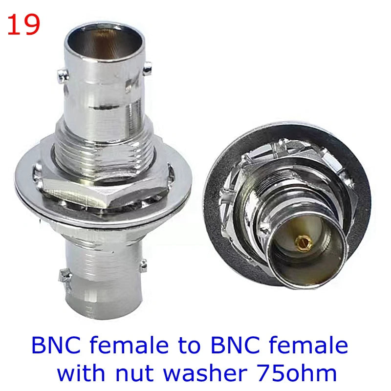 Q9 BNC Male Female Connector Tee Type 3Way Splitter BNC To BNC Male Female 90 Degree Right Angle Brass RF Coaxialc