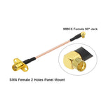 2PCS MMCX to SMA/RP-SMA Female Flange Panel Mount RG316 Pigtail FPV Antenna Extension Cord for TBS Unify PandaRC VTX