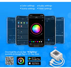 (EU Plug) LED Strip Light RGB Music Sync Color Changing  Sensitive Built-in Mic, App LED Lights DC12V Flexible