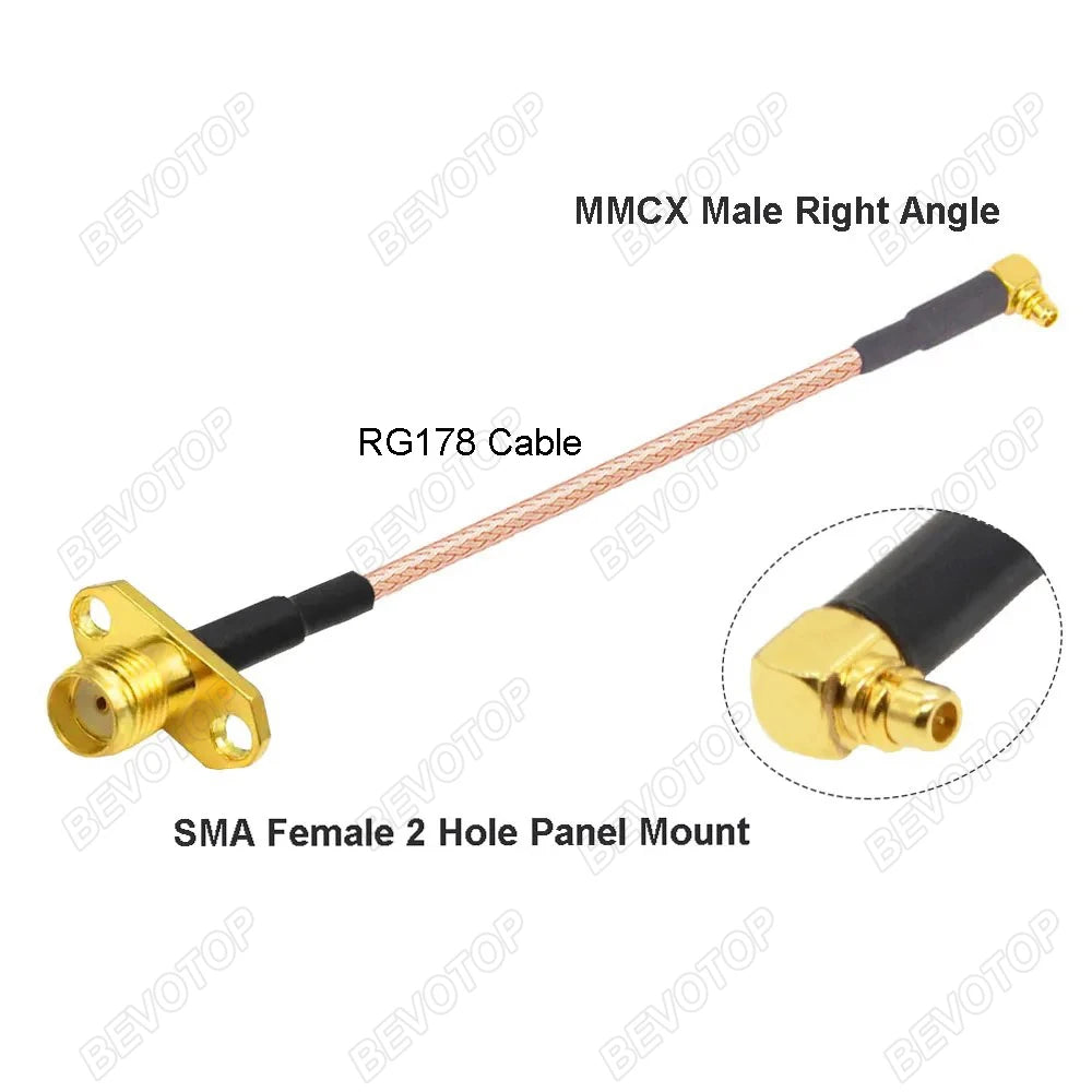 10PCS/LOT SMA to MMCX Cable RP-SMA / SMA Female Waterproof O-Ring  to MMCX Male Straight/180° RG178 Pigtail RF Coaxial Jumper