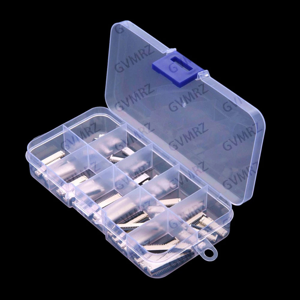 50PCS FFC FPC Connector 1.0mm 4/6/8/10/12/14/16/20/22/24 Pin Top Contact Flat Cable Connector Socket Sets 4P 6P 8P 10P 12P