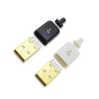 4/10pcs Gold-plating USB 2.0 4-Pin Male Connector Plug White/Black DIY Data Cable Soldering Interface USB Replacement Parts