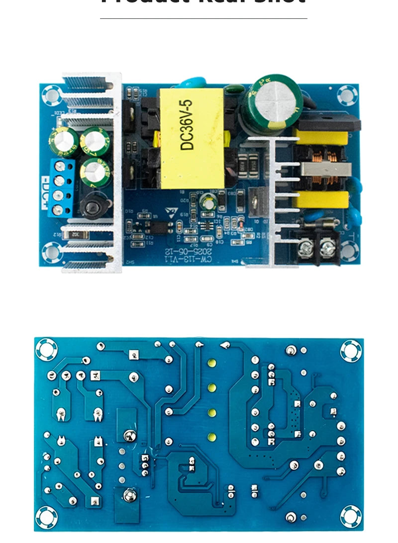 AC 110-220V to DC 36V 5A Switching Power Supply Board 180W Isolated Step Down Power Module 50/60Hz With Aluminum Heat Sink