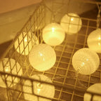 20LED Cotton Balls String Lights Waterproof Fairy Garland Lamp Outdoor Garden Patio Wedding Christmas Home Decoration Soft Warm