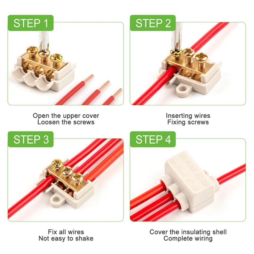 5PCS High Power Sistributor ZK/T Type 60A/80A/100A  without disconnection Quick Wiring Terminal Block Junction box Connector