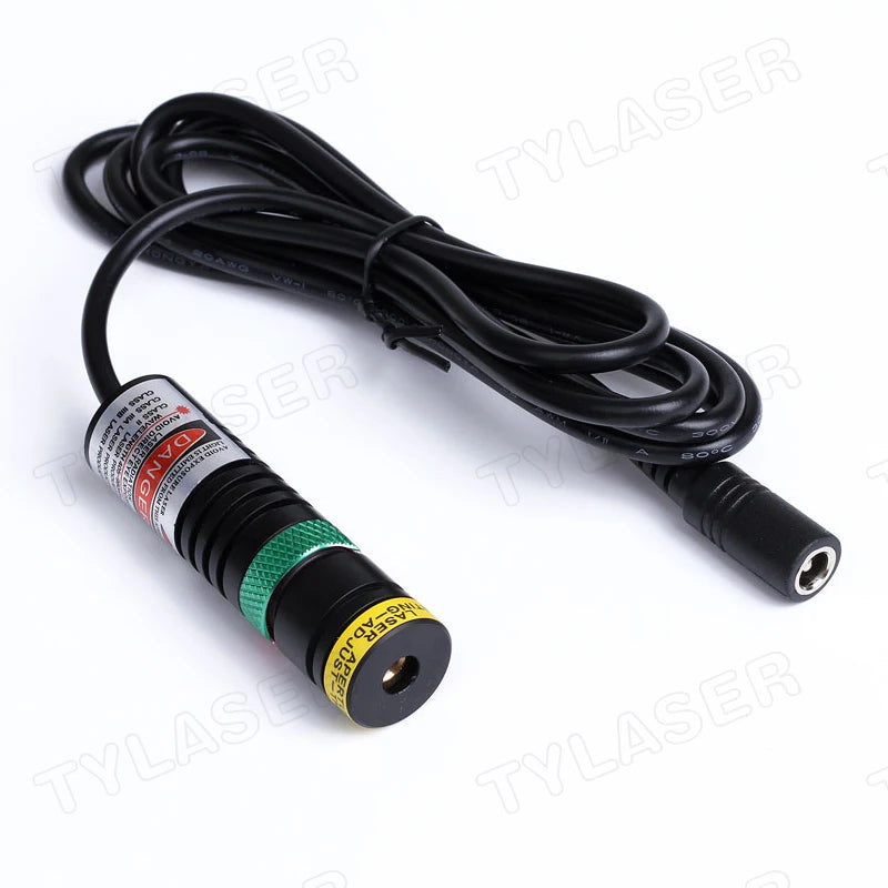 Focusable 18x65mm 520nm Green Dot Laser Module Diode for Heat Press Screen Printing Alignment Sawmill Wood Fabric Cutting Cutter