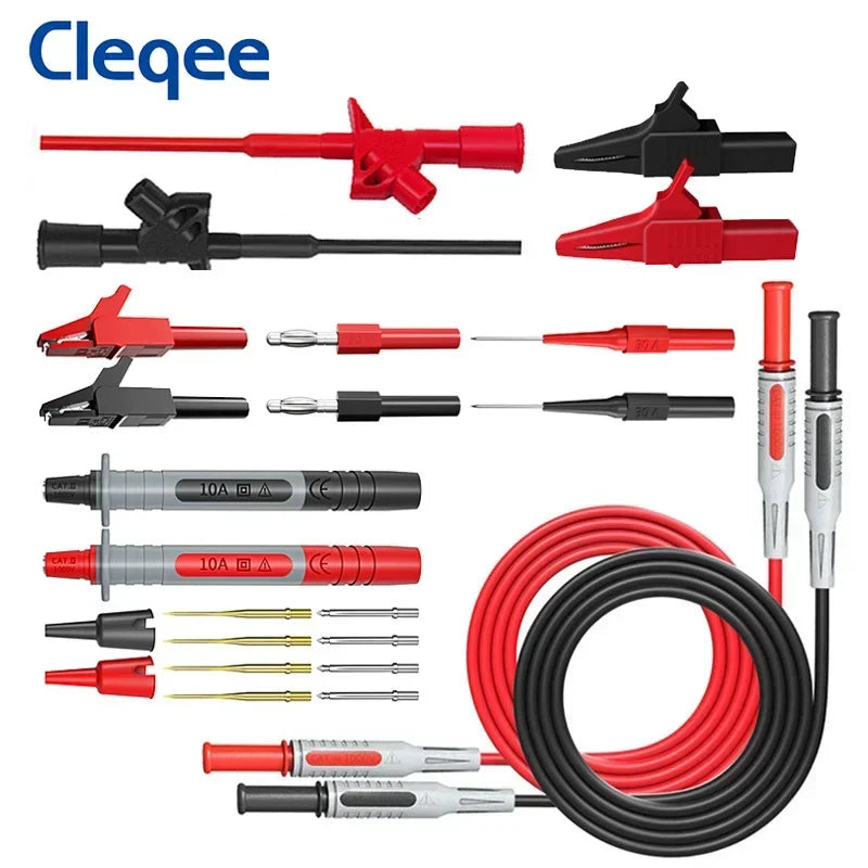 Cleqee P1600 Series High Quality Multimeter Test Lead Kit BNC-Test Cable Test Probe IC Test Hook Automotive Repair Tool Set