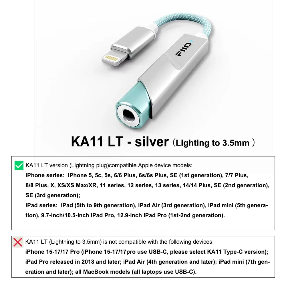 FiiO JadeAudio KA11 USB DAC AMP Hi-Res Audio Type-C to 3.5mm Adapter USB Dongle DAD256