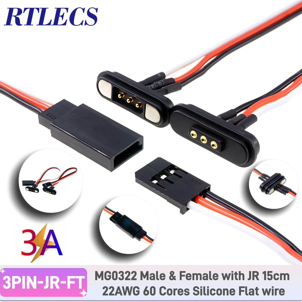RTLECS Magnetic Connector RC Car Drone JST JR 24V 3A DC Power Battery Charger SM Led Strip Blind Connect USB Cable 2/3/4 Pin