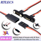 RTLECS Magnetic Connector RC Car Drone JST JR 24V 3A DC Power Battery Charger SM Led Strip Blind Connect USB Cable 2/3/4 Pin