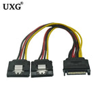 IDE Molex 4 Pin to SATA 2 Serial HDD Power Adapter Cable Hard Drive Connector Male to Female Molex SATA Extension Cord