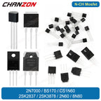 Original 2N7000 BS170 2SK2837 2SK3878 2N60 8N80 N-Channel Mosfet Transistor TO-92 TO-3P TO-251 TO-220F Integrated Circuit