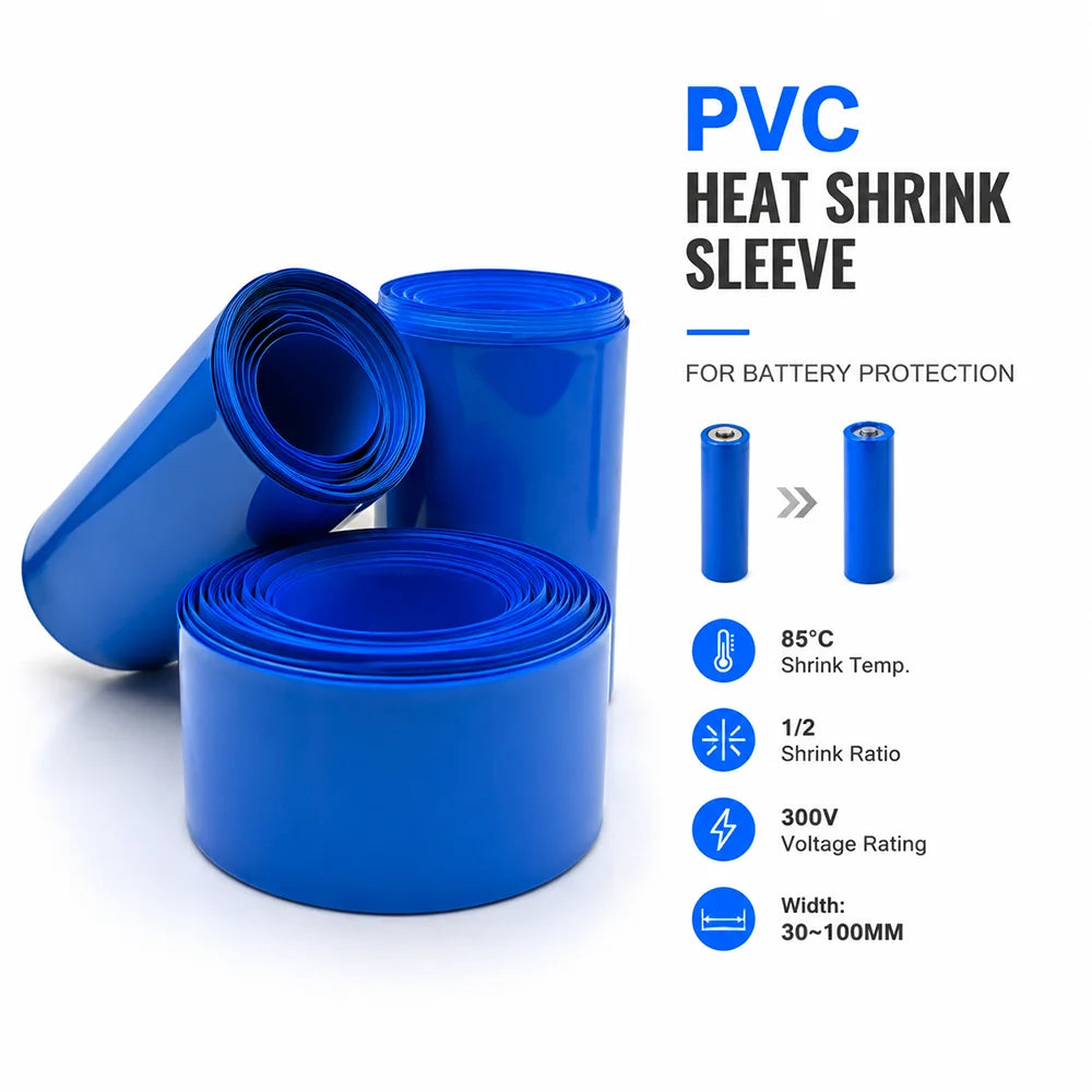 Blue PVC Heat Shrink Tube Wide 30-100mm Insulation/moisture-proof/electrical circuit protective sleeve