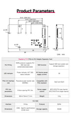 Raspberry Pi 5 Dedicated PCIE to M.2 NVME SSD Solid State Drive Expansion Board 2230 2242 2260 2280 Support Pi5 Active Cooler