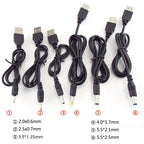 USB Type A Male to DC 5.5 2.1 2.5 2.0 3.5x1.35 4.0x1.7mm Mini 5pin Power Supply Plug Jack Extend Charging Cable Connector B4