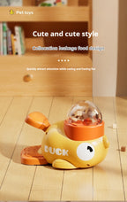 Intelligent Dog Automatic Feeder Cat Dog Puzzle Feeder Interactive Pet Food Treat Dispenser Cartoon Duck Design for Dog Training