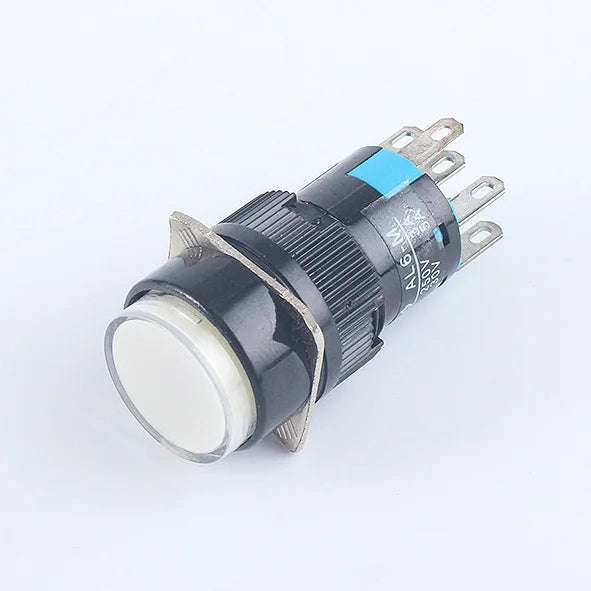 5V 12V 24V 220V 16mm Plastic Momentary LED Illuminuted Maintained Self-locking Push Button Switches Latching Push Button Reset