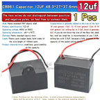 1pcs CBB61 Fan Starting Capacitor 450V 0.8/1/1.2/1.5/2/2.5/3/3.5/4/4.5/5/6/7/8/10/12/15/18/20UF Ceiling Fan Hood Motor Capacitor