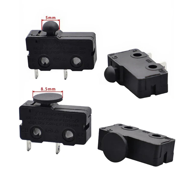 20PCS Micro Motion Mouse Switch Small Mushroom 5mm Handle Large Round 8.5mm Handle Normally Open Black 2Pin 20*11 Self Resetting
