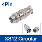 1PCS XS12 Connector 12mm Quick Push-Pull Circular Square Socket 2pin3pin4pin5pin6pin7pin 3A 400v Male and Female Plug