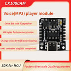 CX1000AM Serial Port Control MP3 Voice Playback Module 32Mbits Microcontroller WAV Voice Broadcast Custom Audio Module