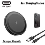15W Ultra Thin Wireless Charger, Fast Qi Charging Pad with Compact 6cm Size, Lightweight Portable Design for Desk Bedroom Trave