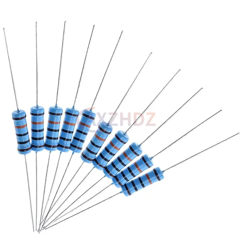 50PCS 1/2W 0.5W 1R - 1M Metal Film Resistor 1% 2R 10R 22R 47R 100R 330R 2k 1K 4.7K 10K 100K 4.7 51 47 62 75 100 120 510 Ohm K Ω