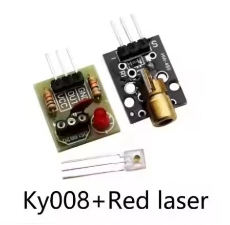 KY-008 650nm Laser Transmitter Module with Laser Sensor Module Non-Modulator Tube Laser Receiver Module Kit for Arduino
