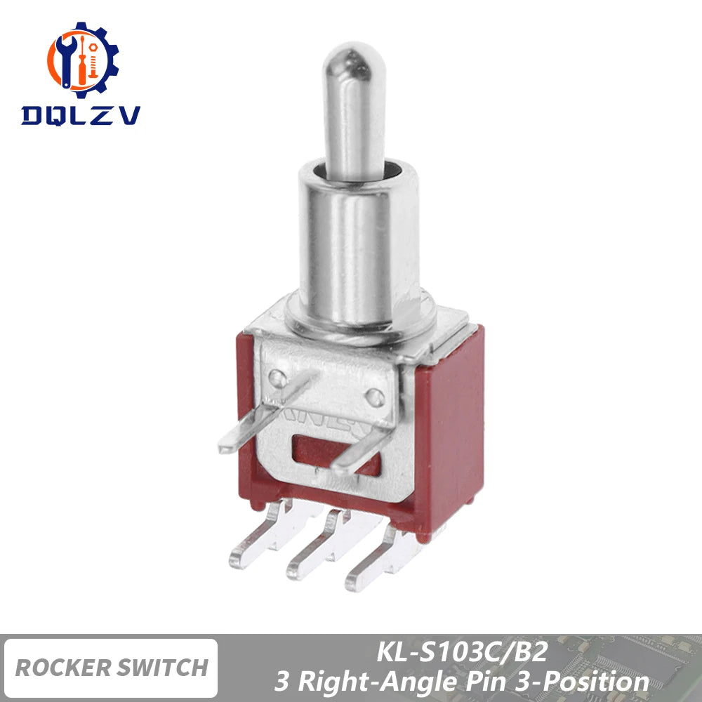 5MM Mini Toggle Switch SMTS-102 250V/1.5A SPDT 3/6 Pin On On 2/3 Position Red Color Stitch Pins SMTS-202 ﻿