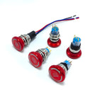 16/19/22mm Metal Emergency Stop Button Switch Stainless Steel Anti-slip Waterproof Rotation Socket 12/220V Stop Momentary