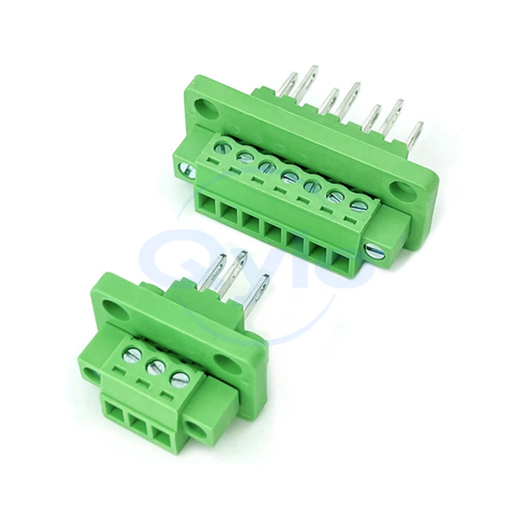 (1 pcs) 2EDGWB - 3.5mm 3.81mm Wall-Mounted Fixed Plug-in Terminal Block with Lugs KF 15EDGAM/KM Complete Set 3.5 3.81 2~24P