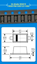 20PCS M1 M2 M4 M7 S4 SMA 1A 1N4001 4002 4004 4007 SS12 SS310 RS1M RS2M ES1D ES1J US1M SMD Schottky Rectifier Diode DO-214AC
