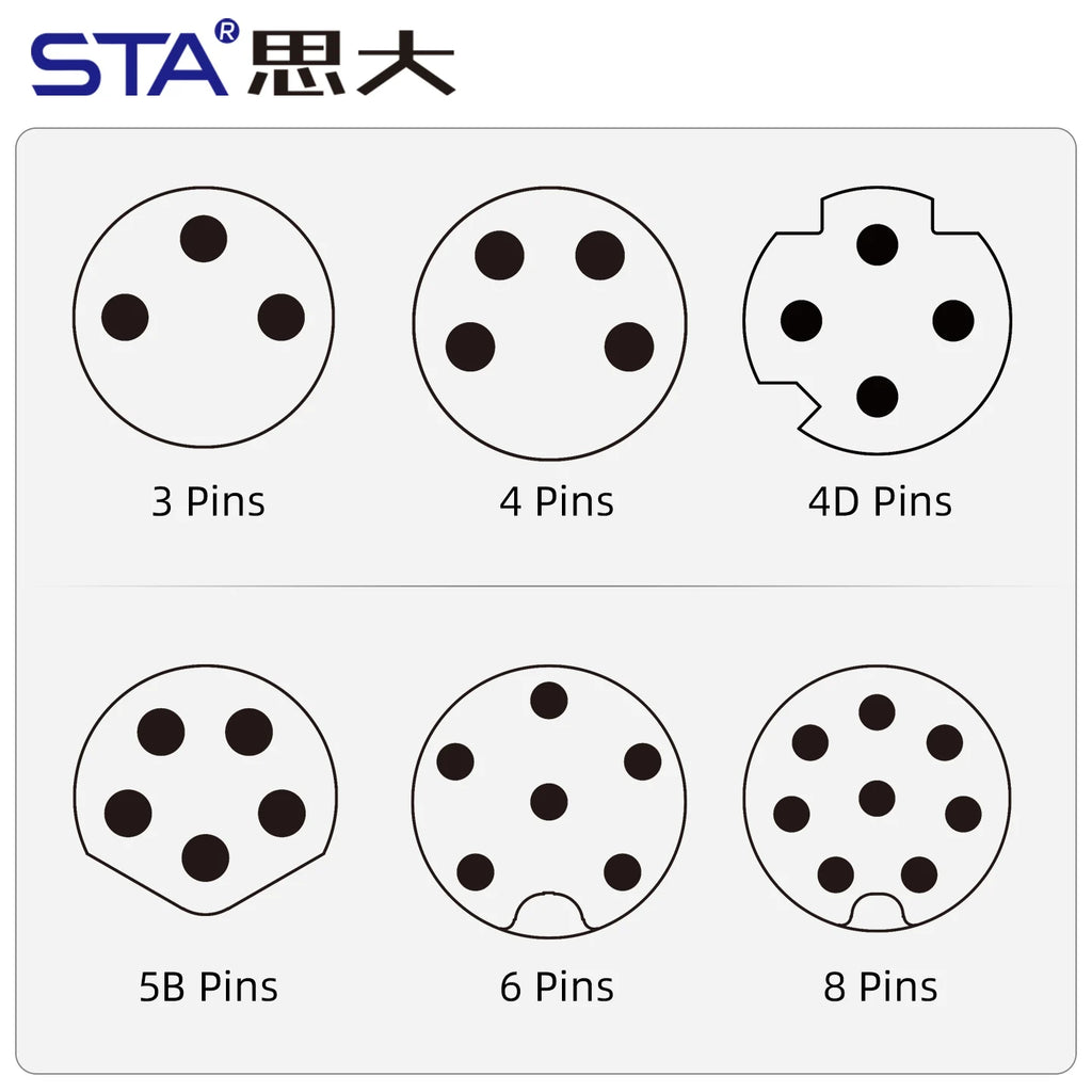 M8 IP67 Waterproof Circular Connector 3 4 5 6 8 Pin Front Rear Panel Mount Solder Industrial Socket Screw M8 M10 M11 M12