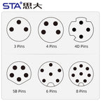 M8 IP67 Waterproof Circular Connector 3 4 5 6 8 Pin Front Rear Panel Mount Solder Industrial Socket Screw M8 M10 M11 M12